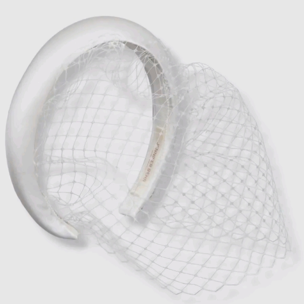 Jennifer Behr White Fishnet Headband